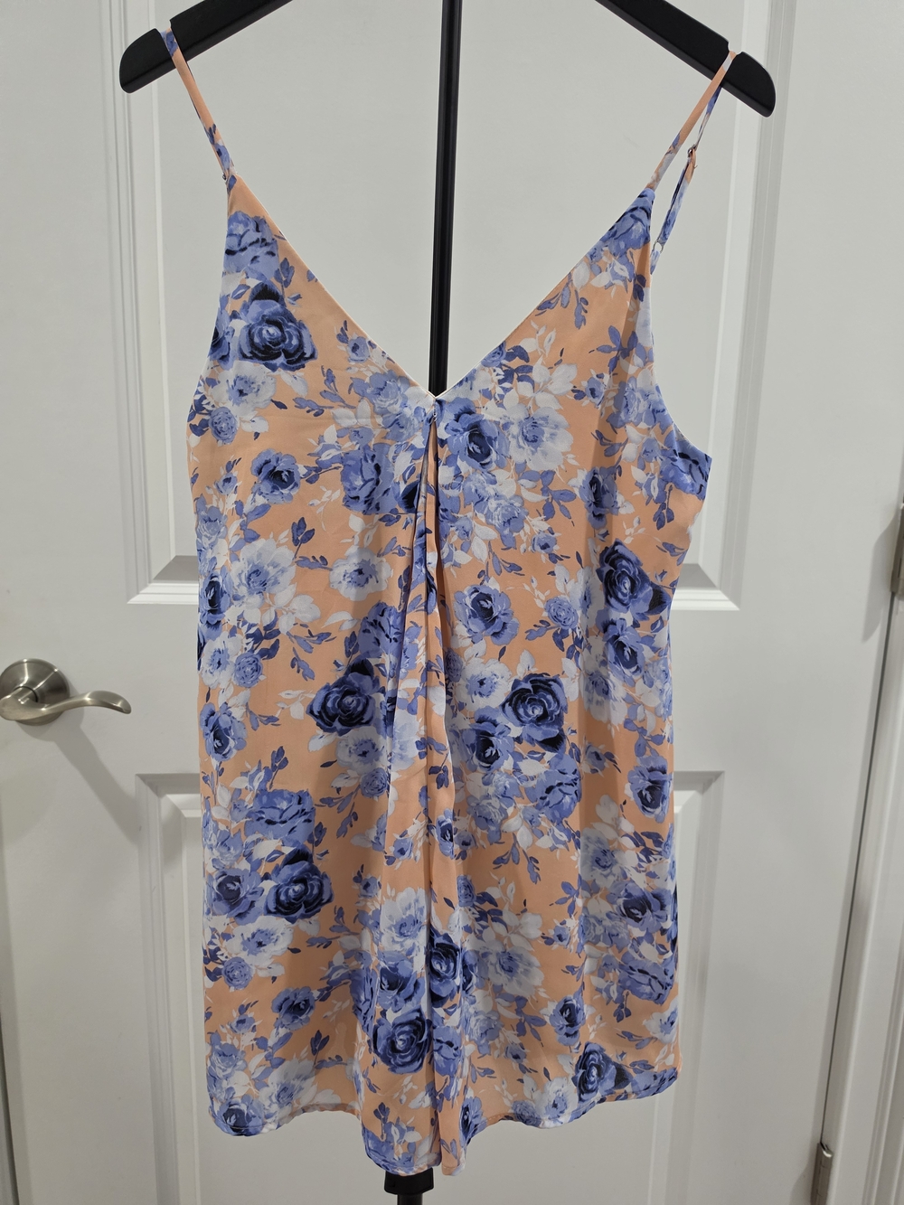 Peach Floral Spaghetti Strap Romper
